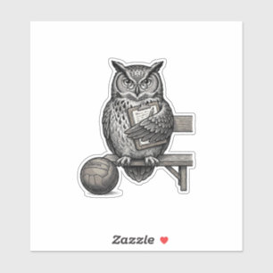 Vintage-Stich-Eulen-Fußballtrainer-Shirt-Design_1 Aufkleber