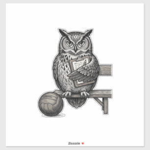 Vintage-Stich-Eulen-Fußballtrainer-Shirt-Design_1 Aufkleber