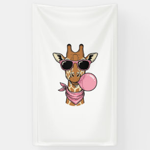 Vintage-Stich Giraffe Bubblegum Vektor Design_ Banner