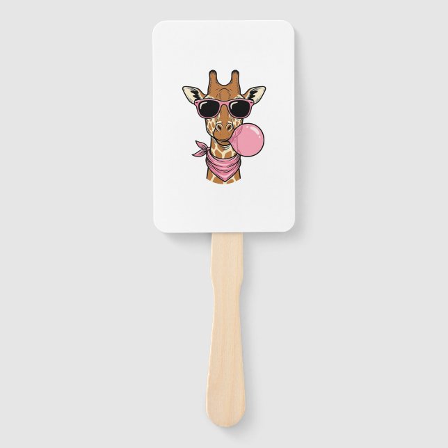 Vintage-Stich Giraffe Bubblegum Vektor Design_ Fächer (Vorderseite)