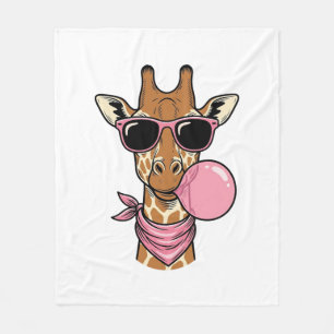 Vintage-Stich Giraffe Bubblegum Vektor Design_ Fleecedecke