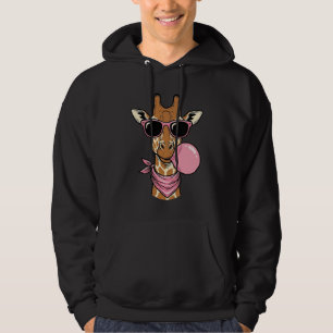 Vintage-Stich Giraffe Bubblegum Vektor Design_ Hoodie