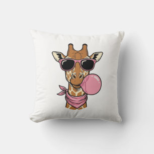 Vintage-Stich Giraffe Bubblegum Vektor Design_ Kissen
