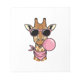 Vintage-Stich Giraffe Bubblegum Vektor Design_ Notizblock