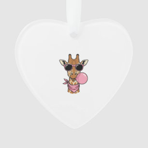 Vintage-Stich Giraffe Bubblegum Vektor Design_ Ornament