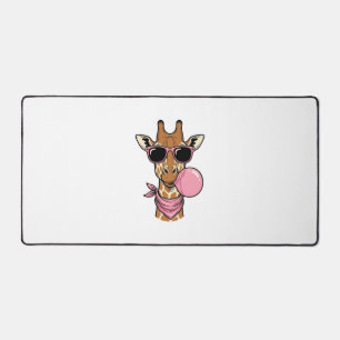 Vintage-Stich Giraffe Bubblegum Vektor Design_ Schreibtischunterlage