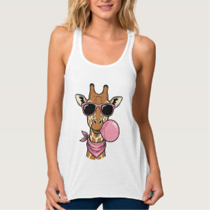 Vintage-Stich Giraffe Bubblegum Vektor Design_ Tank Top