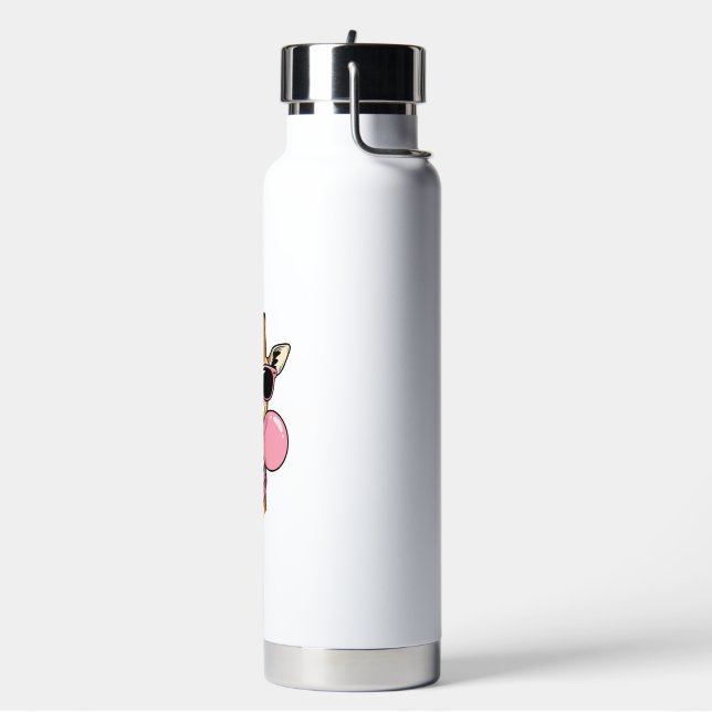 Vintage-Stich Giraffe Bubblegum Vektor Design_ Trinkflasche (Links)