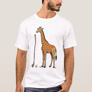 Vintage-Stich Giraffe Golf Vektor T-Shirt Desi