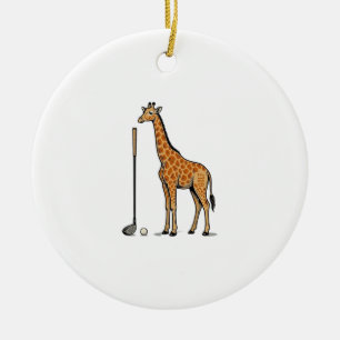 Vintage-Stich Giraffe Golf Vektor T-Shirt Desi Keramik Ornament