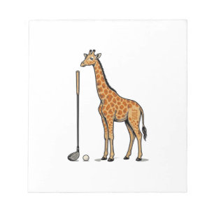 Vintage-Stich Giraffe Golf Vektor T-Shirt Desi Notizblock