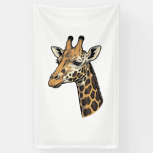 Vintage-Stich Giraffe-Porträt-Shirt-Design (7 Banner
