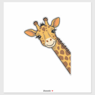 Vintage-Stich Giraffe-Shirt-Design_1 Aufkleber