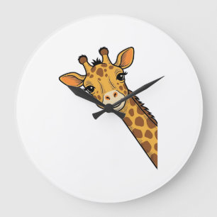 Vintage-Stich Giraffe-Shirt-Design_1 Große Wanduhr