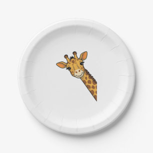 Vintage-Stich Giraffe-Shirt-Design_1 Pappteller