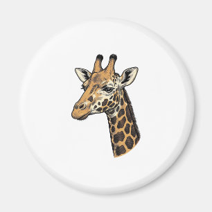 Vintage-Stich Giraffen-Porträt-Shirt-Design (7 Magnet