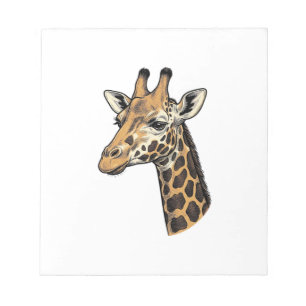 Vintage-Stich Giraffen-Porträt-Shirt-Design (7 Notizblock
