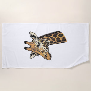 Vintage-Stich Giraffen-Porträt-Shirt-Design (7 Strandtuch