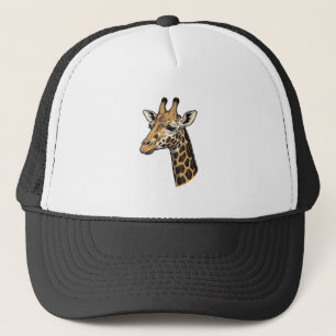 Vintage-Stich Giraffen-Porträt-Shirt-Design (7 Truckerkappe