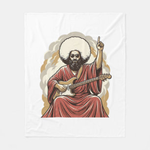 Vintage-Stich-Gitarrist-Vektor-Art-Shirt_1 Fleecedecke