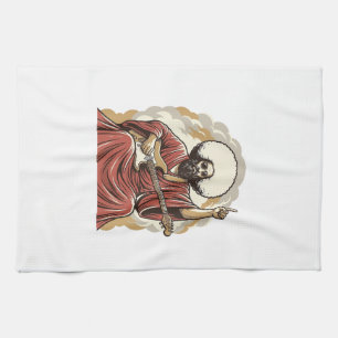 Vintage-Stich-Gitarrist-Vektor-Art-Shirt_1 Geschirrtuch