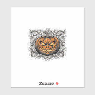 Vintage-Stich Halloween-Kürbis-Shirt-Design_1 Aufkleber