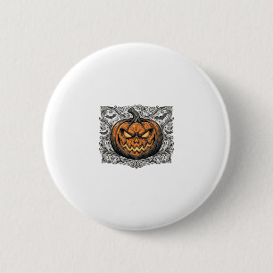 Vintage-Stich Halloween-Kürbis-Shirt-Design_1 Button