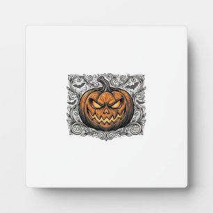 Vintage-Stich Halloween-Kürbis-Shirt-Design_1 Fotoplatte