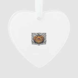 Vintage-Stich Halloween-Kürbis-Shirt-Design_1 Ornament