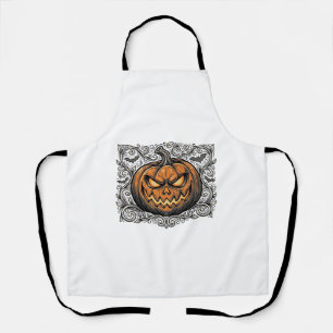 Vintage-Stich Halloween-Kürbis-Shirt-Design_1 Schürze