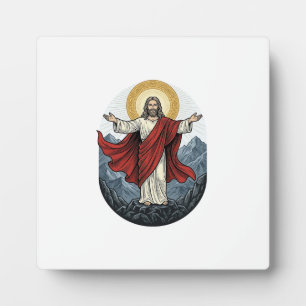 Vintage-Stich Jesus-Berg-Shirt Fotoplatte