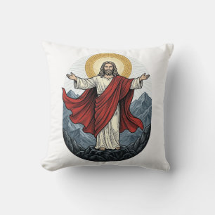 Vintage-Stich Jesus-Berg-Shirt Kissen