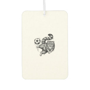 Vintage-Stich-Katze-Fußball-Tritt-Shirt-Design (4) Autolufterfrischer