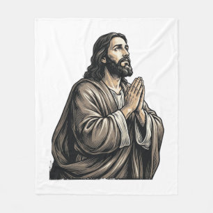 Vintage-Stich Mann betend religiöses Hemd Desi Fleecedecke