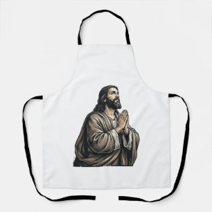 Vintage-Stich Mann betend religiöses Hemd Desi Schürze
