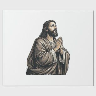 Vintage-Stich Mann betend religiöses Shirt Desi Geschenkpapier