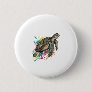 Vintage-Stich-Schildkröte-Farbsplash-Shirt_1 Button