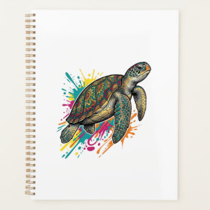 Vintage-Stich-Schildkröte-Farbsplash-Shirt_1 Planer