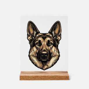 Vintage-Stich-Shepherd-Hund-Vektordesign_1 Acrylschild