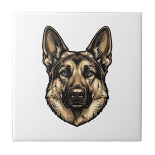 Vintage-Stich-Shepherd-Hund-Vektordesign_1 Fliese