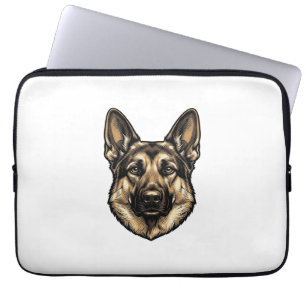 Vintage-Stich-Shepherd-Hund-Vektordesign_1 Laptopschutzhülle