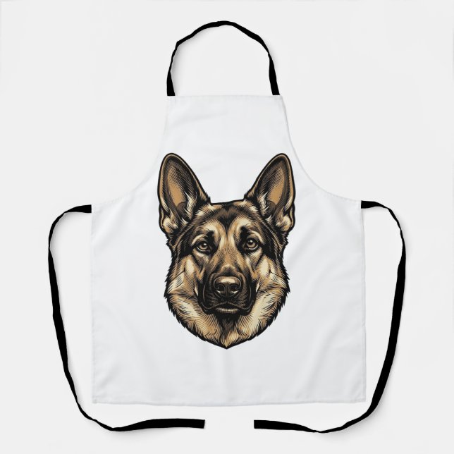 Vintage-Stich-Shepherd-Hund-Vektordesign_1 Schürze (Vorderseite)