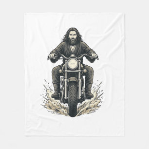 Vintage-Stichmotorradfahrer-Vektor-Design_1 Fleecedecke