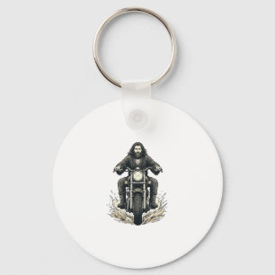 Vintage-Stichmotorradfahrer-Vektor-Design_1 Schlüsselanhänger