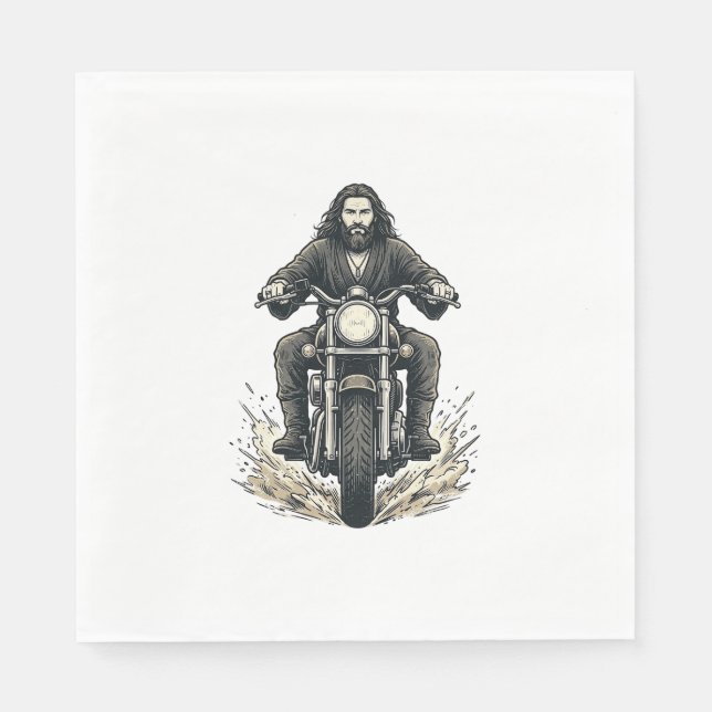 Vintage-Stichmotorradfahrer-Vektor-Design_1 Serviette (Vorderseite)