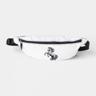 Vintage-Stichzeichnung Aufbäumendes Pferd Vektor-D Bauchtasche