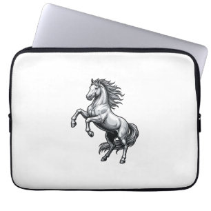 Vintage-Stichzeichnung Aufbäumendes Pferd Vektor-D Laptopschutzhülle