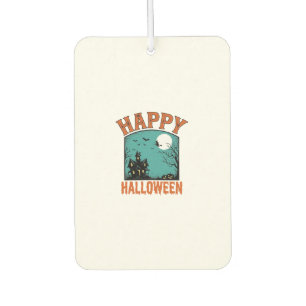 Vintage-Stichzeichnung Frohes Halloween Spukhaus D Autolufterfrischer