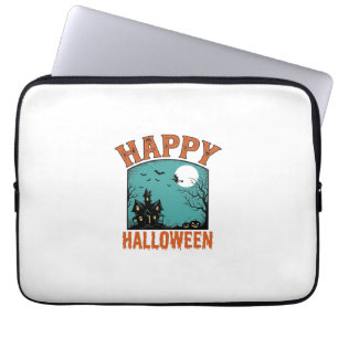 Vintage-Stichzeichnung Frohes Halloween Spukhaus D Laptopschutzhülle