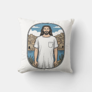 Vintage-Stichzeichnung Spirituelle Figur Szenische Kissen